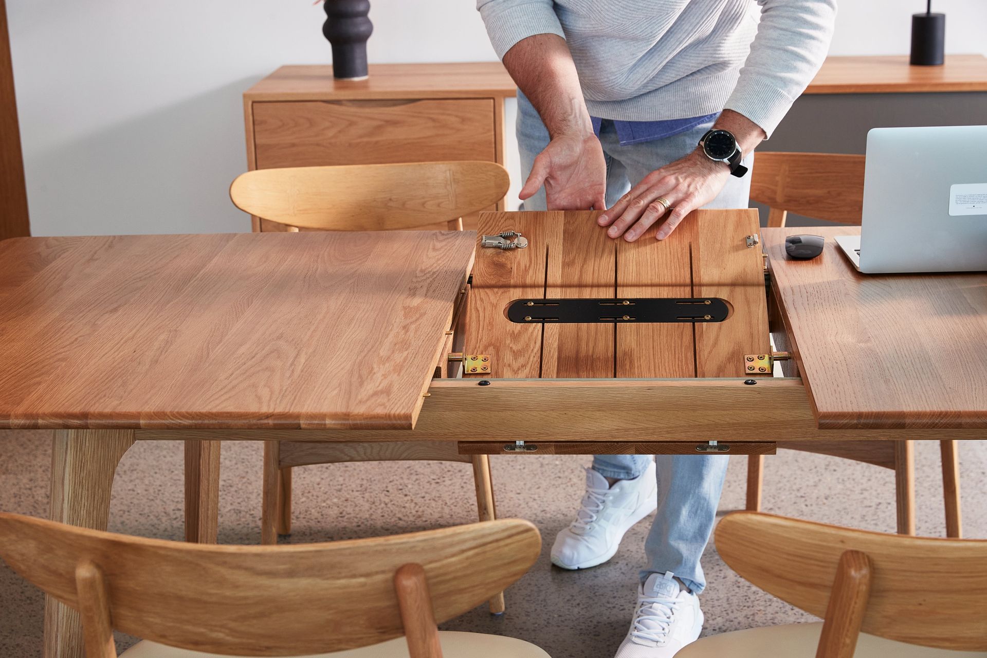 Magnus Solid Wood Dining Table - Extension - Solid Oak