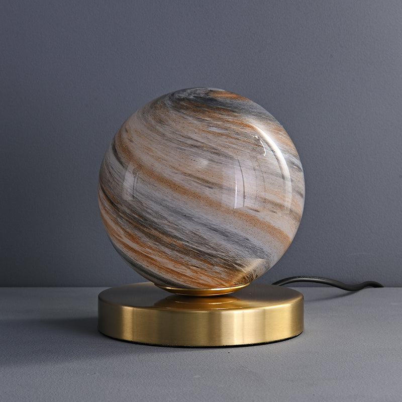 Ball Table Lamp with Marble Glass Shade