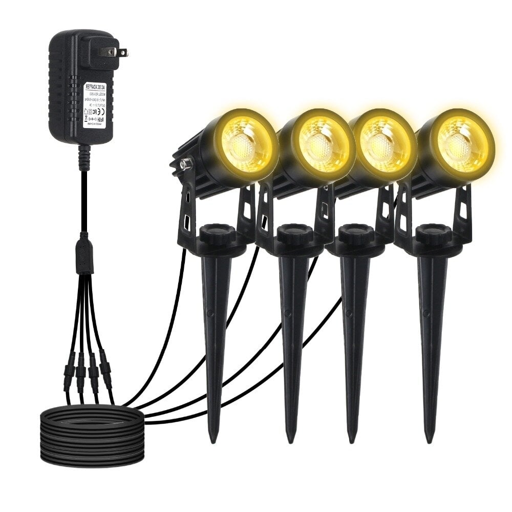 Spotlight Outdoor Lights, Low Voltage Landscape Lighting For Path (4pcs)