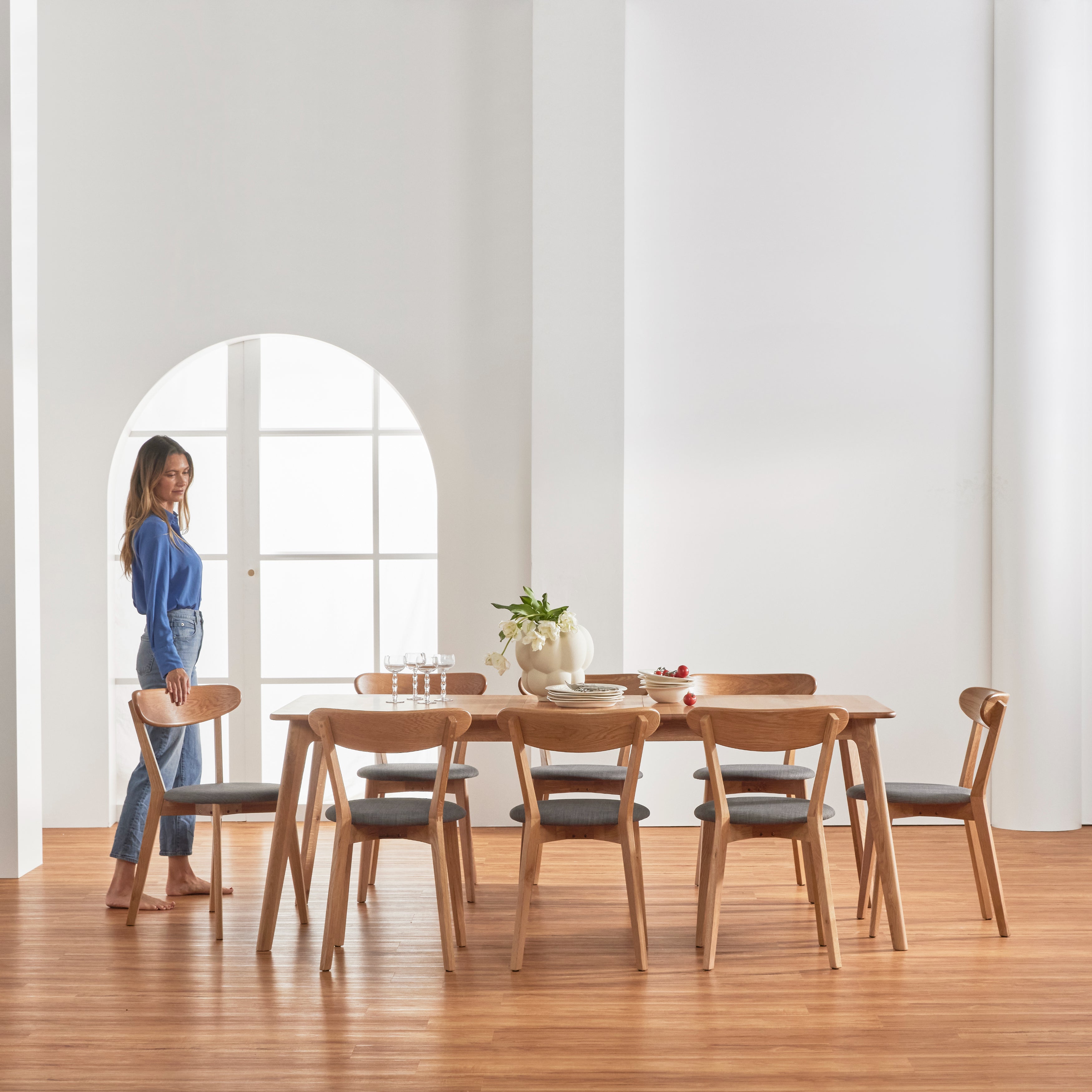 Magnus Solid Wood Dining Table - Extension - Solid Oak