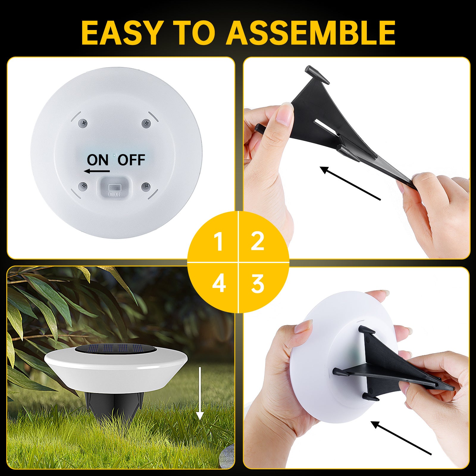 4pcs Solar Powered Light Stakes