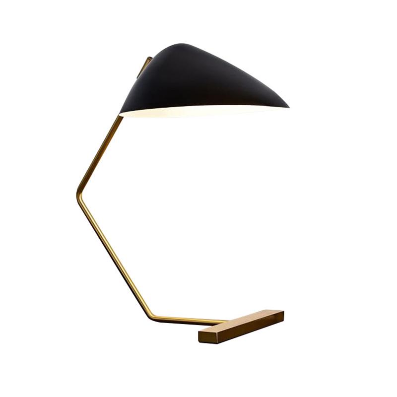 1-Light Black Table Lamp with Shell Shade