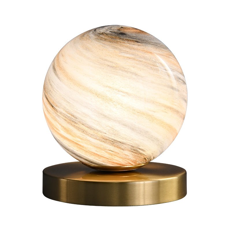 Ball Table Lamp with Marble Glass Shade