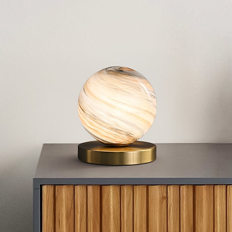 Ball Table Lamp with Marble Glass Shade