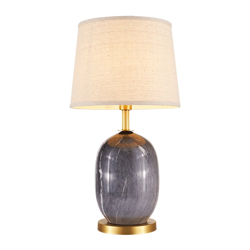 Ceramic Table Lamp with Fabric Drum Shade