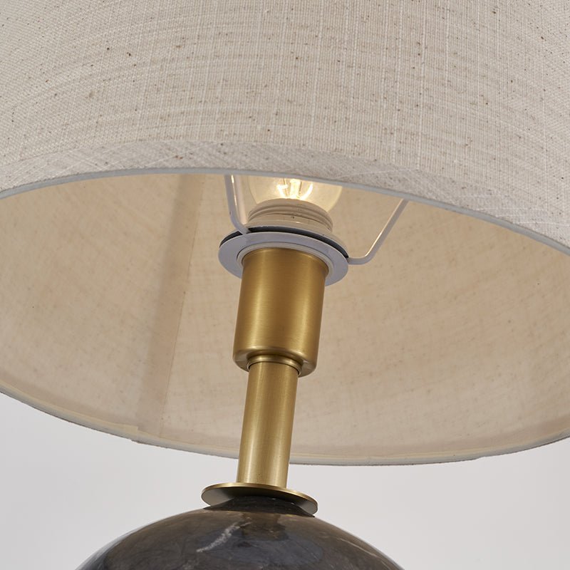 Ceramic Table Lamp with Fabric Drum Shade