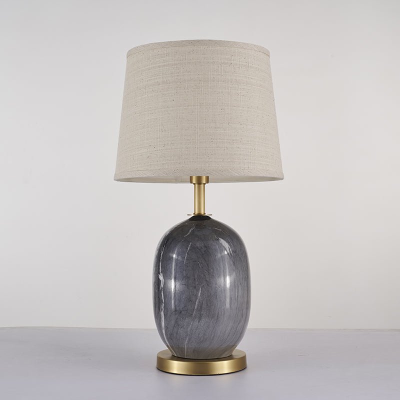 Ceramic Table Lamp with Fabric Drum Shade