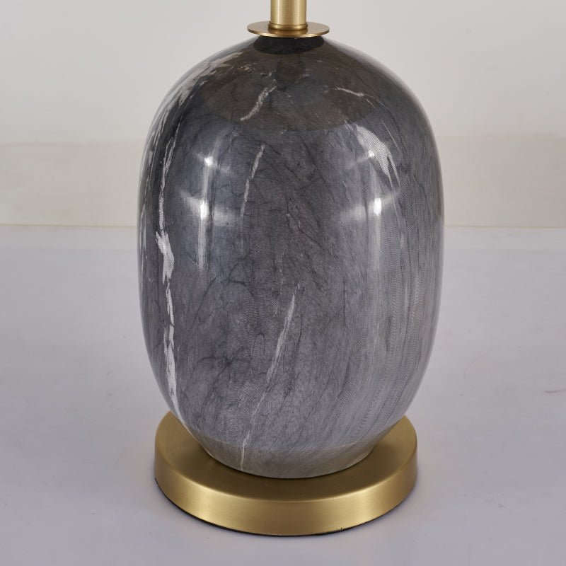 Ceramic Table Lamp with Fabric Drum Shade