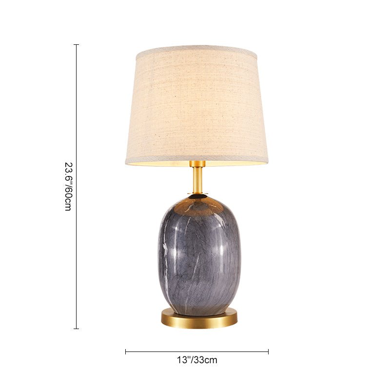 Ceramic Table Lamp with Fabric Drum Shade