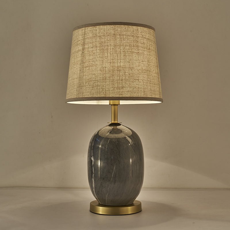 Ceramic Table Lamp with Fabric Drum Shade