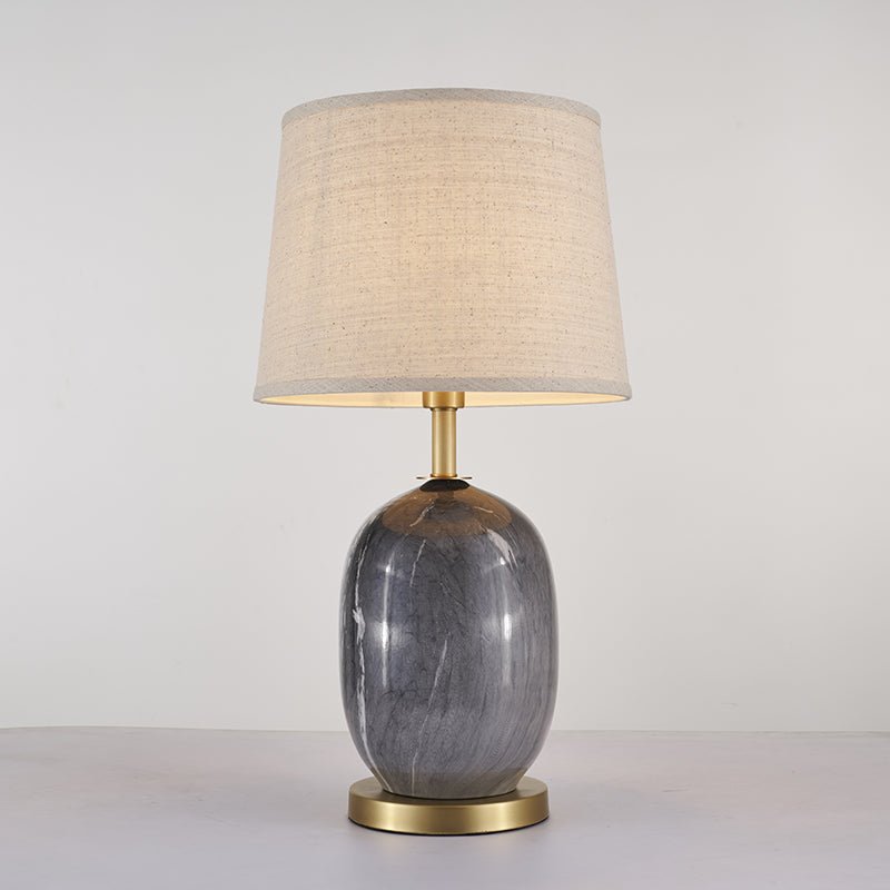 Ceramic Table Lamp with Fabric Drum Shade