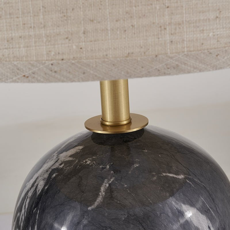 Ceramic Table Lamp with Fabric Drum Shade