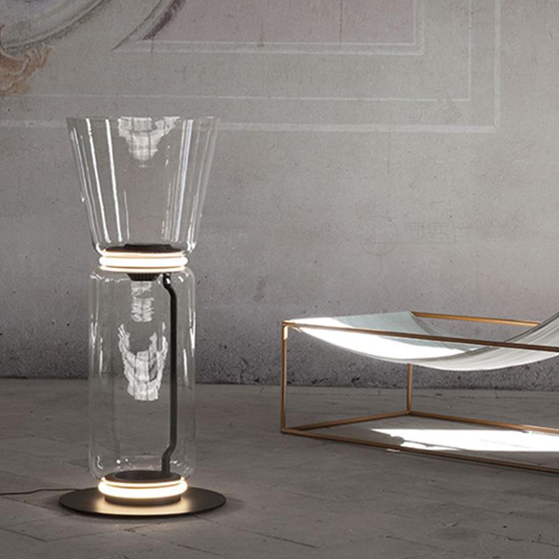 Hand-blown Transparent Glass Cylinder Table Lamp Floor Lamp